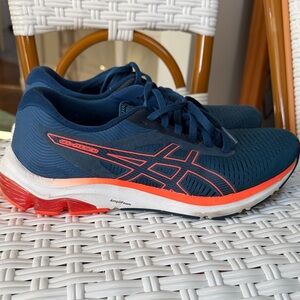 Asics Navy and Orange Athletic Sneakers